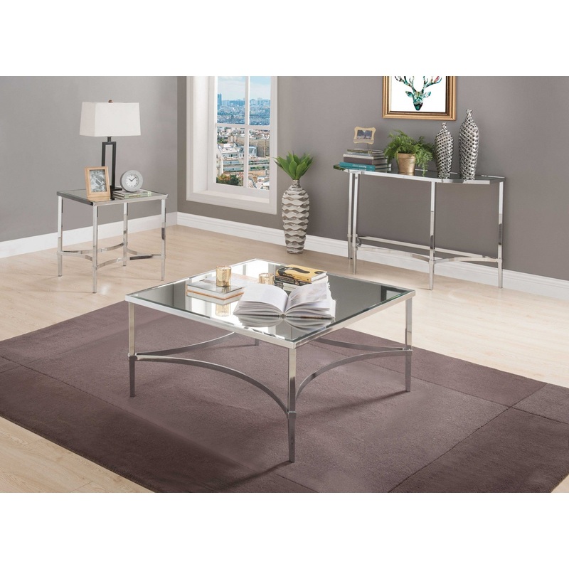 Chrome And Mirrored Coffee Table By Homeroots