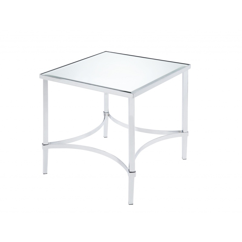 Chrome And Mirrored End Table By Homeroots
