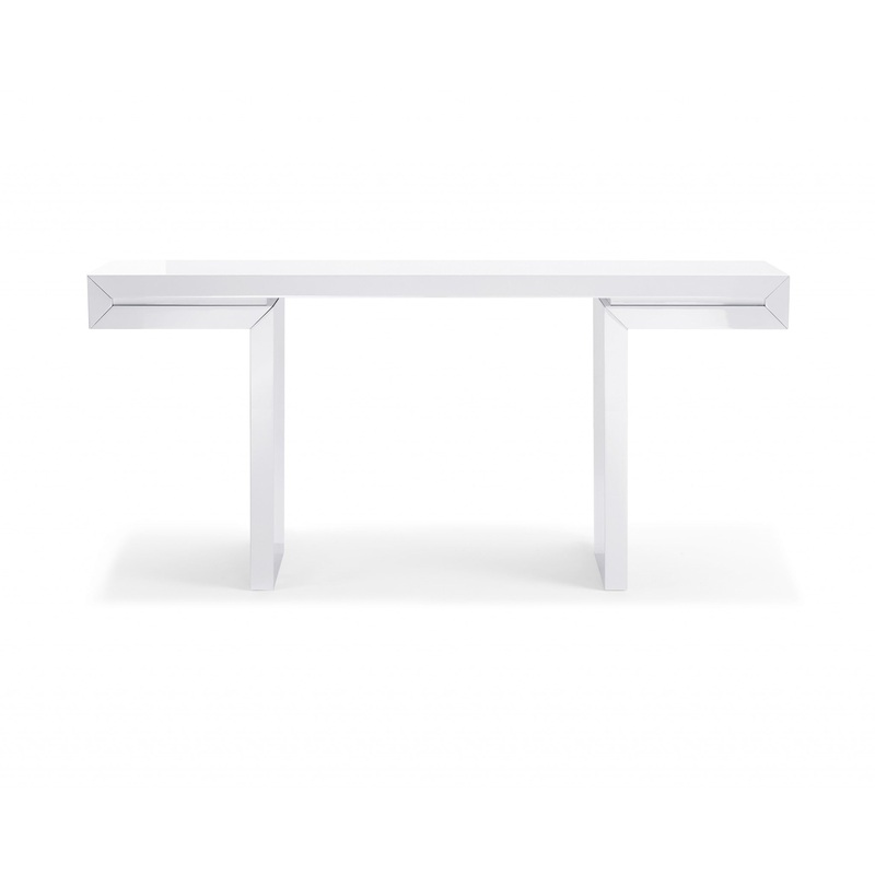 Console In High White Gloss Lacquer By Homeroots