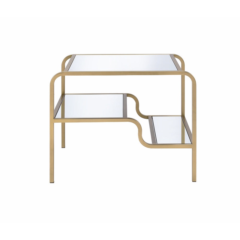 Gold And Clear Glass End Table By Homeroots