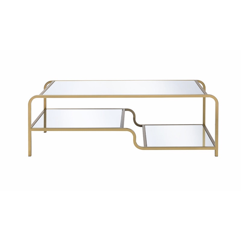 Gold And Clear Glass Metal Coffee Table By Homeroots