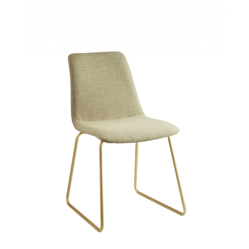 Light Green Fabric And Gold Accent Chair By Homeroots