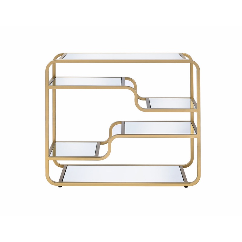 Modern Yet Retro Gold And Glass Bar Table By Homeroots