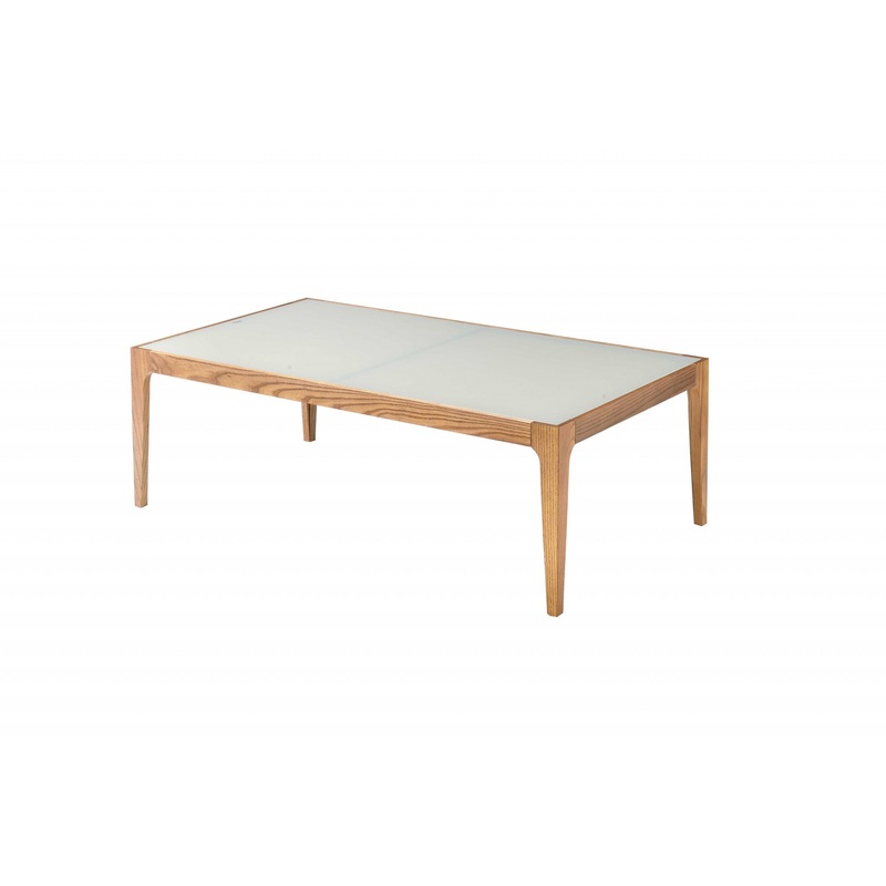 Natural And Frost Glass Coffee Table By Homeroots