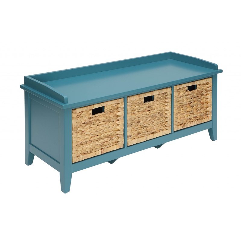 Pop of Color Teal Storage Bench By Homeroots