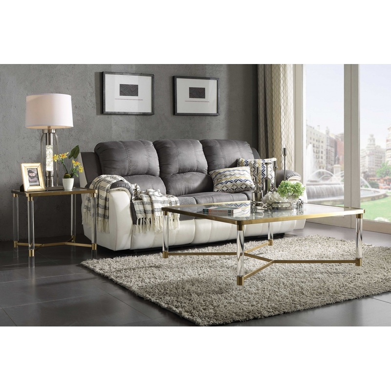 Stainless Steel Clear Acrylic And Glass End Table By Homeroots - 318953