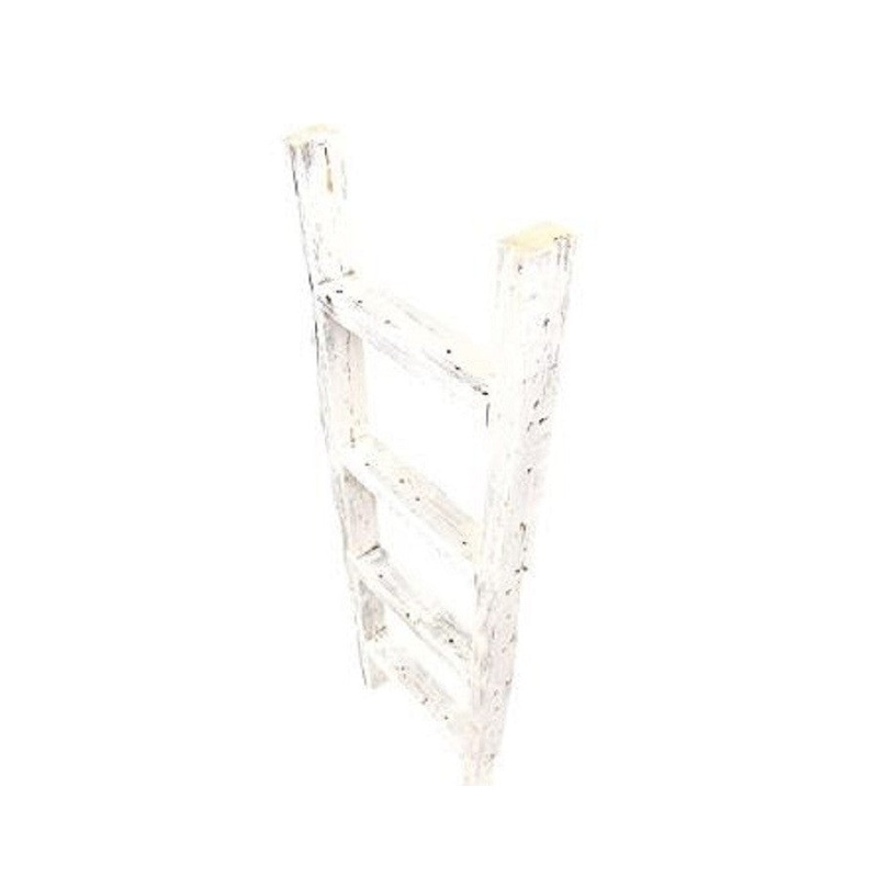 4 Step Rustic White Wood Ladder Shelf By Homeroots