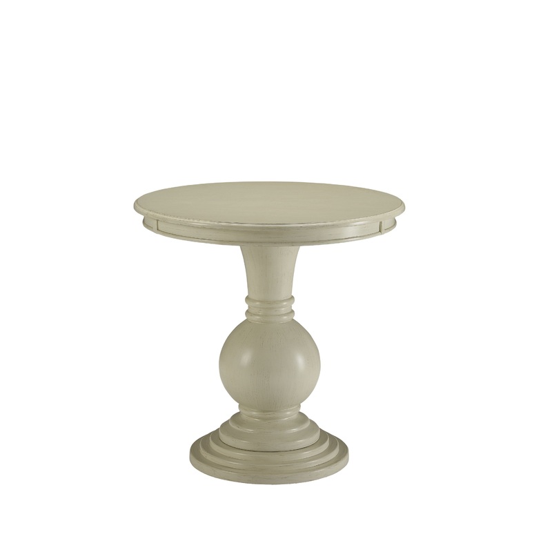 Antique White Wood Veneer Side Table By Homeroots