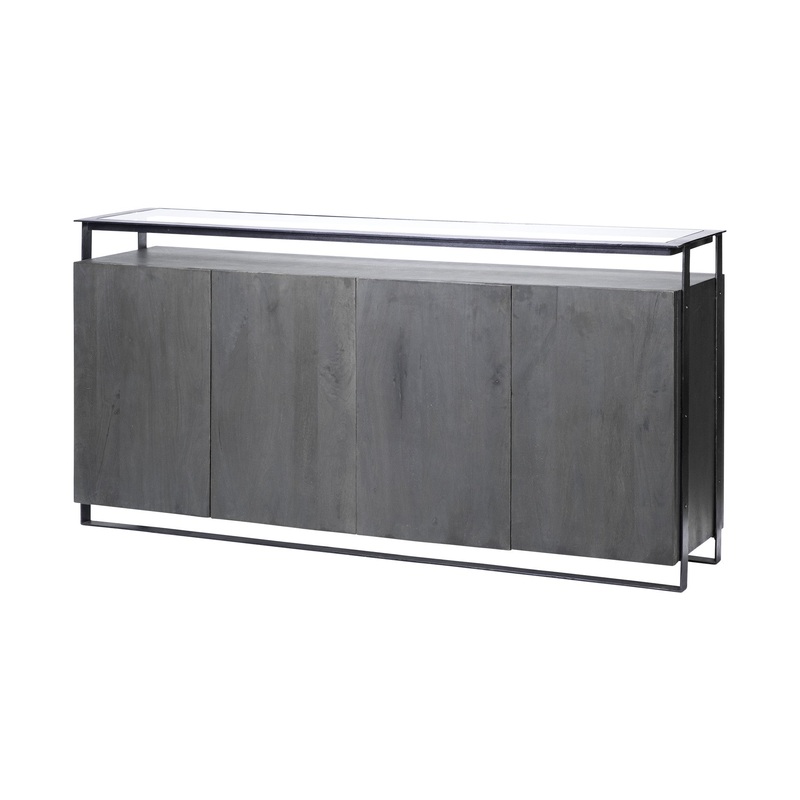 Black And Gray Solid Wood Sideboard By Homeroots