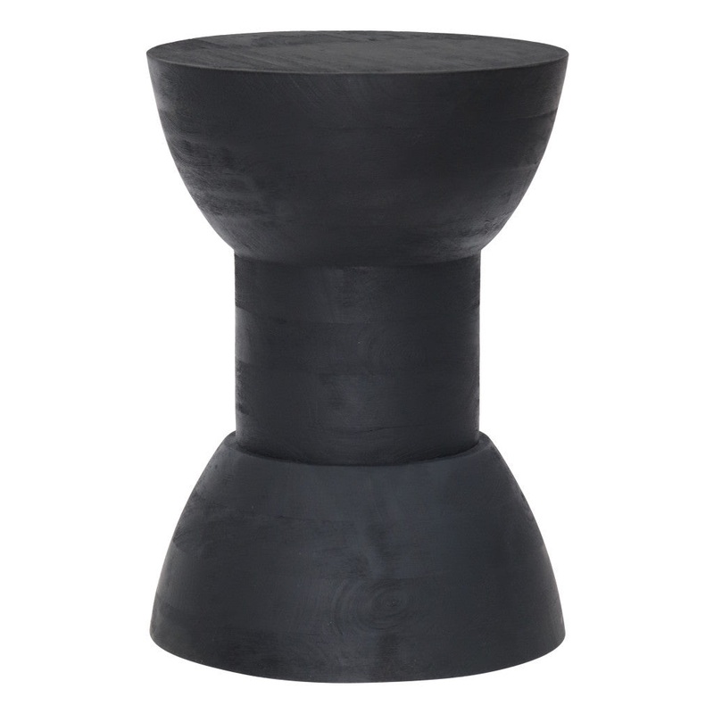 Black Solid Wood Backless Bar Chair By Homeroots