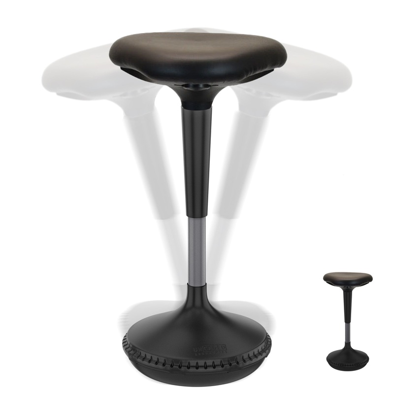 Black Tall Triangle Seat Swivel Active Balance Chair By Homeroots