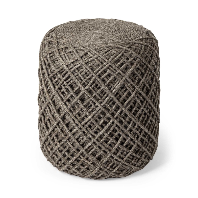 Brown Abstract Pouf Ottoman By Homeroots
