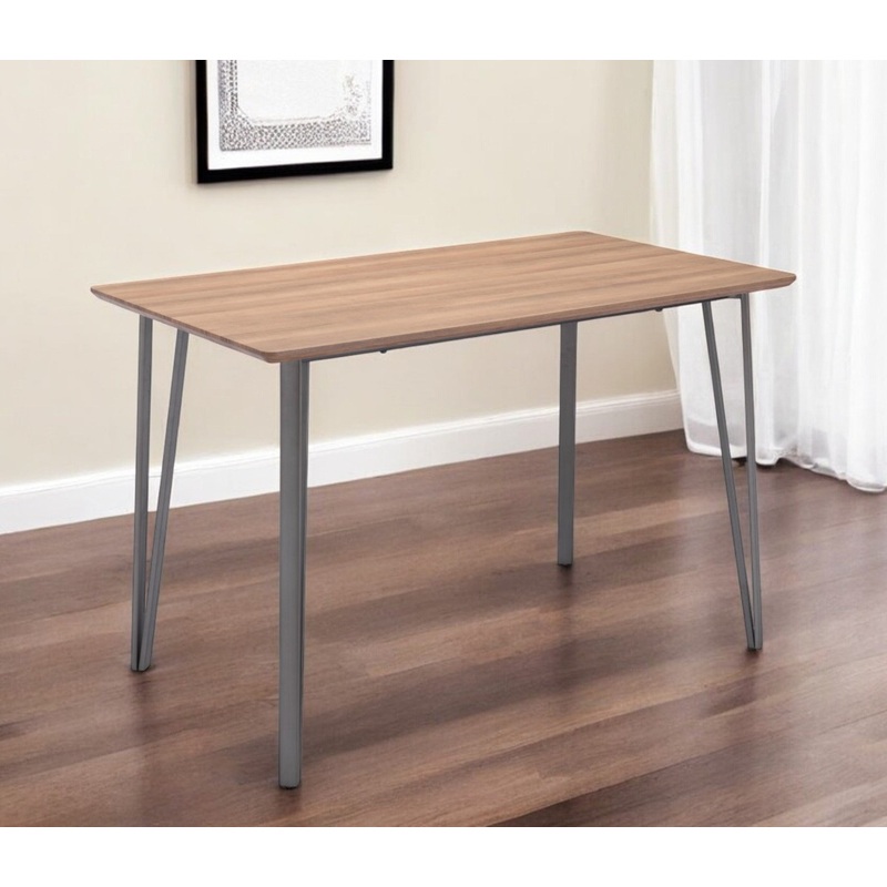 Brown And Gray Wood And Steel Dining Table By Homeroots