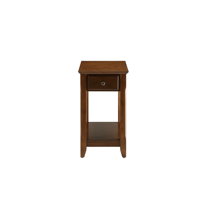 Cutie Compact Walnut Finish Single Drawer End Table By Homeroots