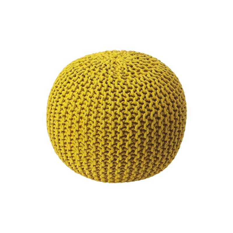 Gold Round Pouf Ottoman By Homeroots
