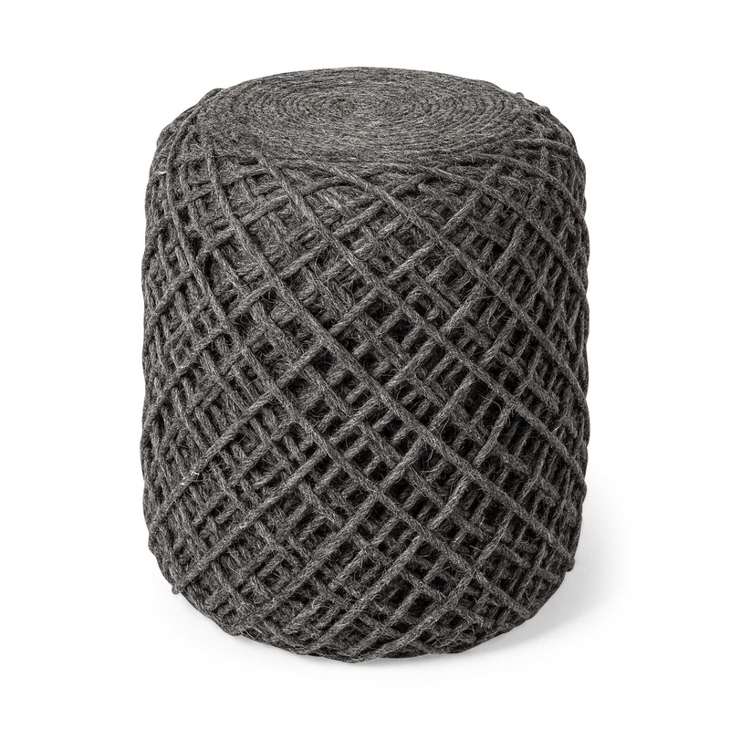 Gray Abstract Pouf Ottoman By Homeroots