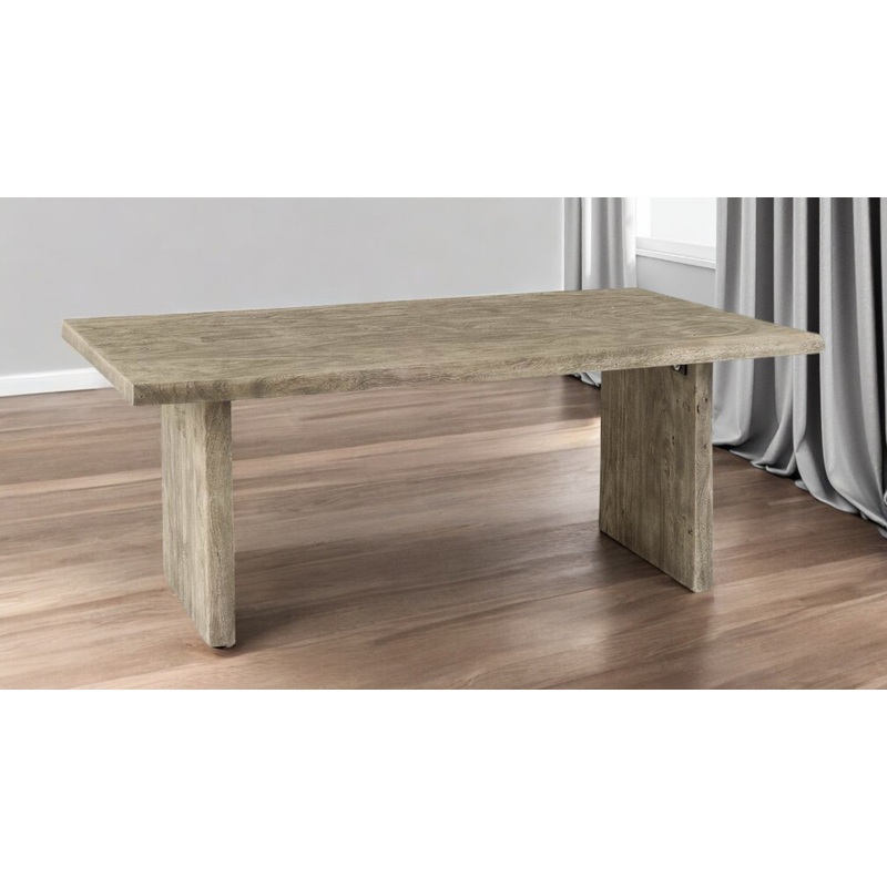 Gray Solid Wood Sled Base Dining Table By Homeroots