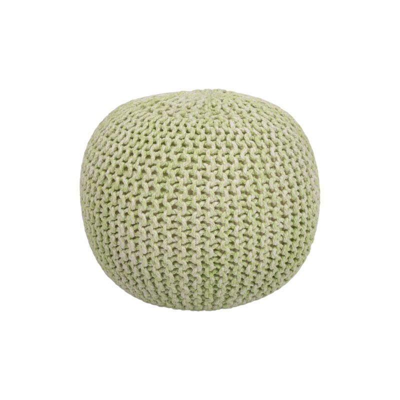 Green Round Pouf Ottoman By Homeroots