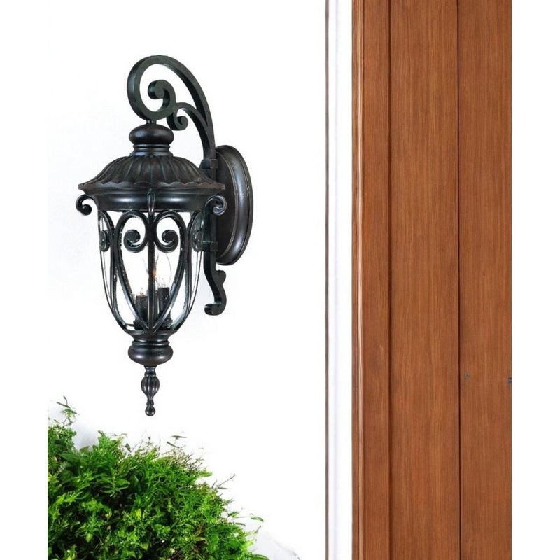 Naples 3-Light Marbelized Mahogany Wall Light By Homeroots