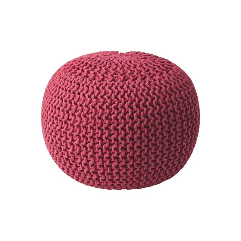 Pink Round Pouf Ottoman By Homeroots