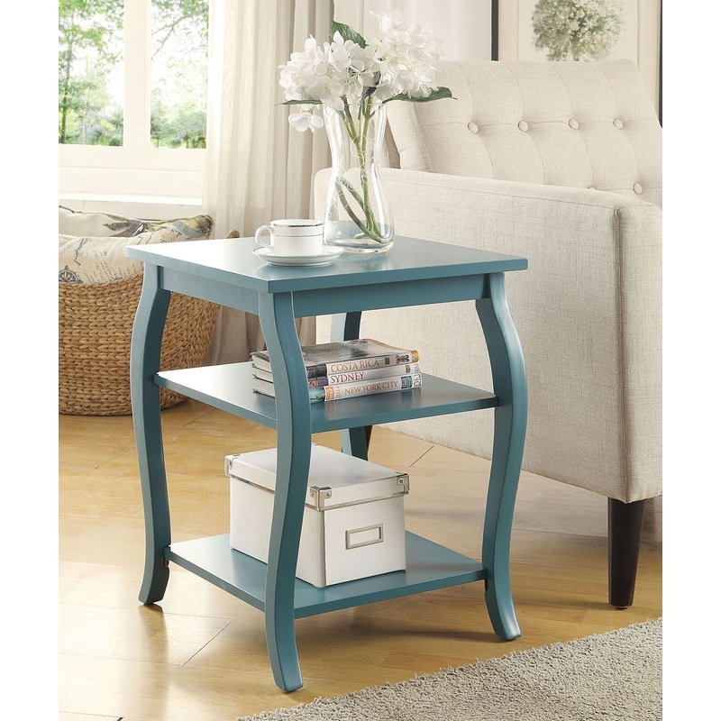 Pop of Color Bow Leg Square End or Side Table By Homeroots