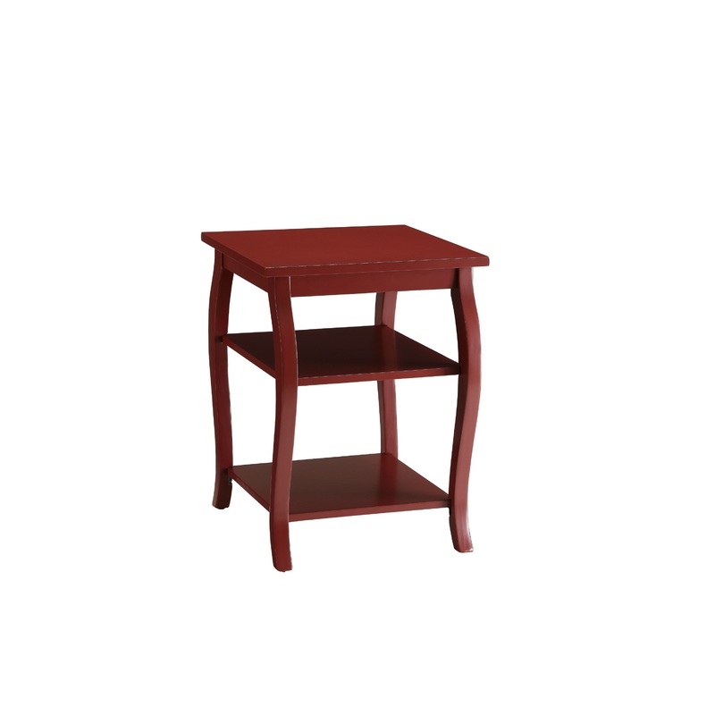 Pop of Color Red Bow Leg Square End Table By Homeroots