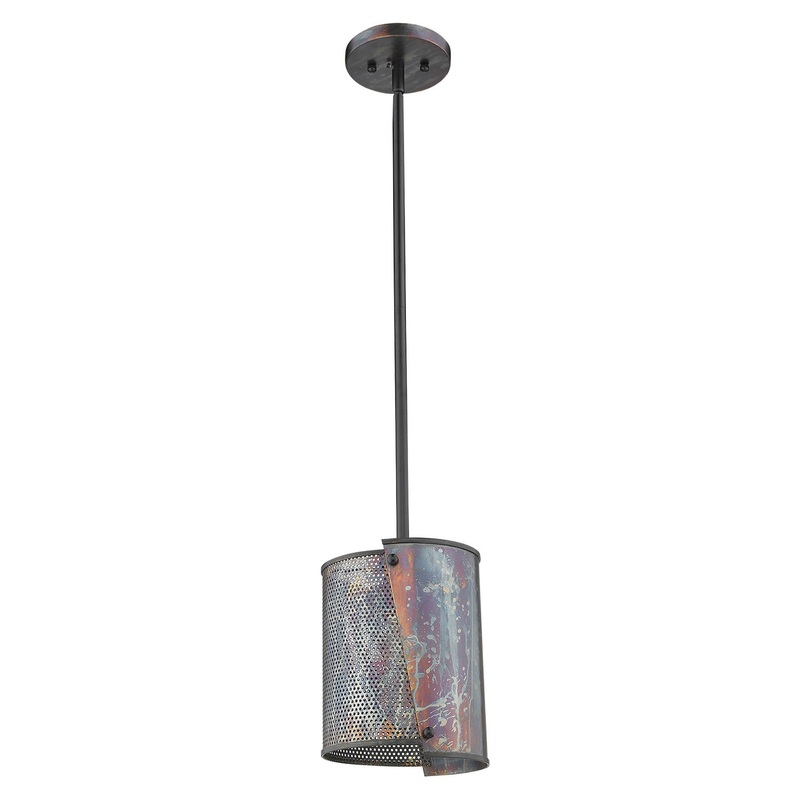 Ryker 1-Light Bronze Patina Pendant By Homeroots