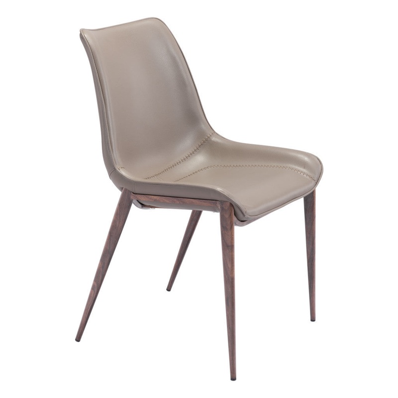 Set Of Two Walnut Solid Back Dining Chairs By Homeroots