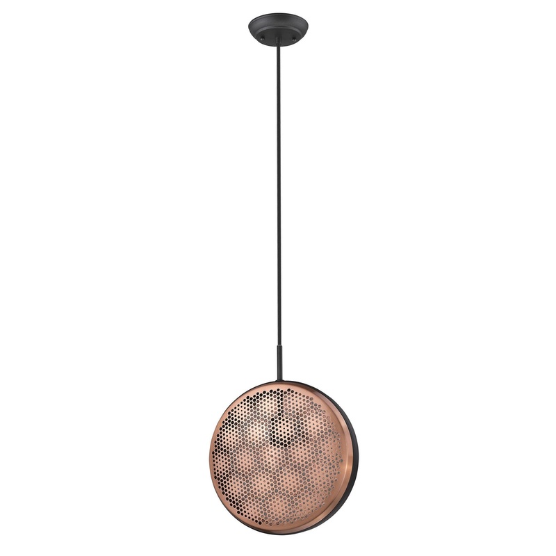 Tholos 1-Light Matte Black Pendant By Homeroots