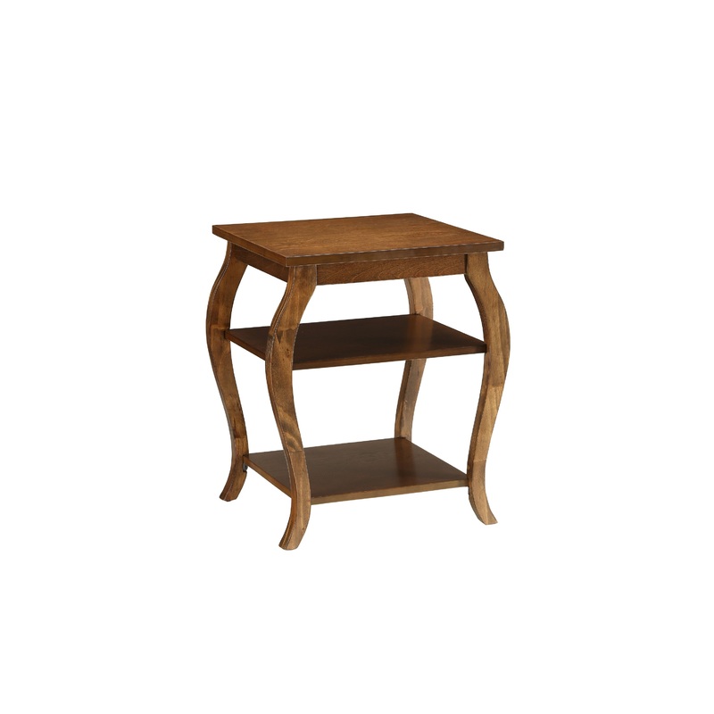 Walnut Finish Bow Leg Square End Table By Homeroots