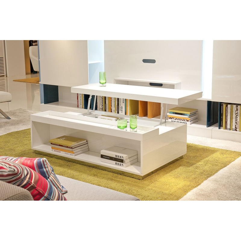 16' White Coffee Table By Homeroots