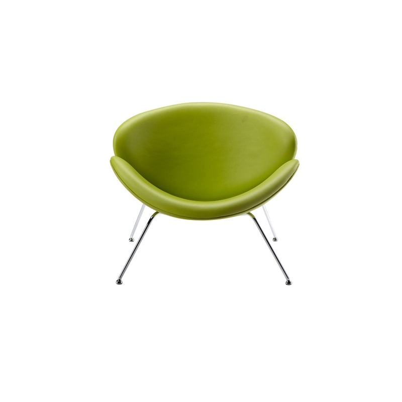 28' Green Leatherette and Metal Accent Chair By Homeroots