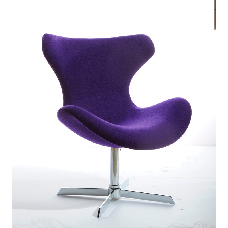 33' Purple Fabric Polyester and Wool Lounge Chair By Homeroots