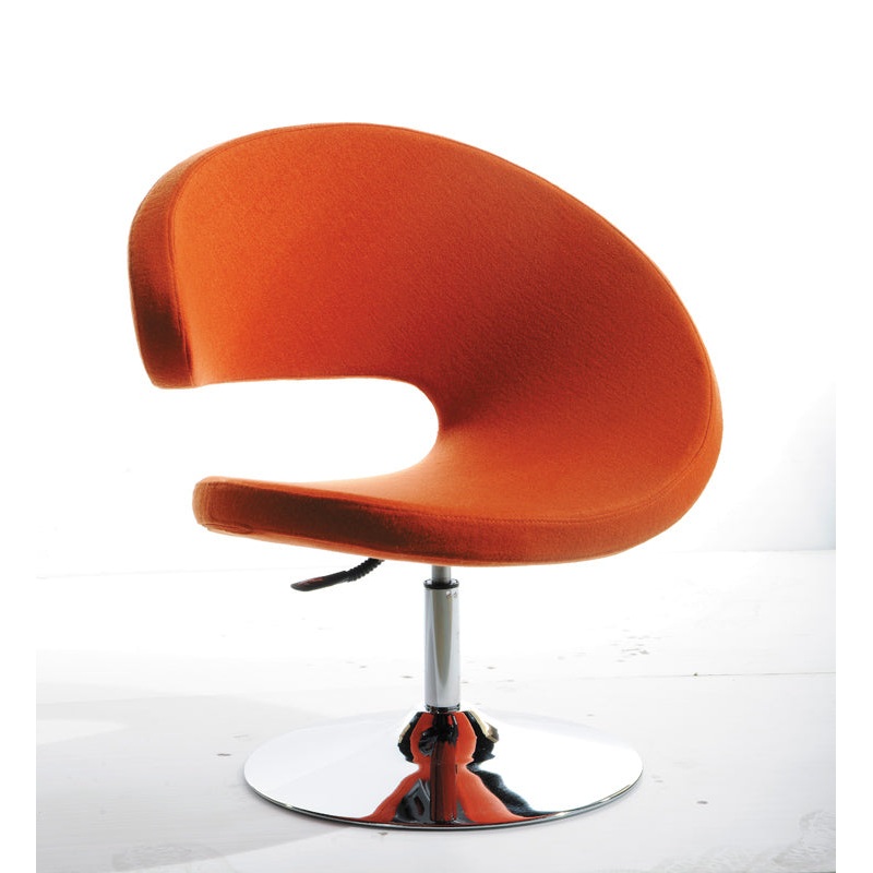 34' Orange Fabric Polyester and Wool Lounge Chair By Homeroots