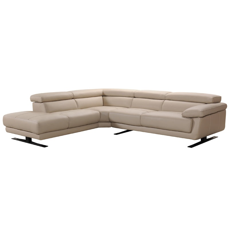 35' Taupe Leather Sectional Sofa By Homeroots