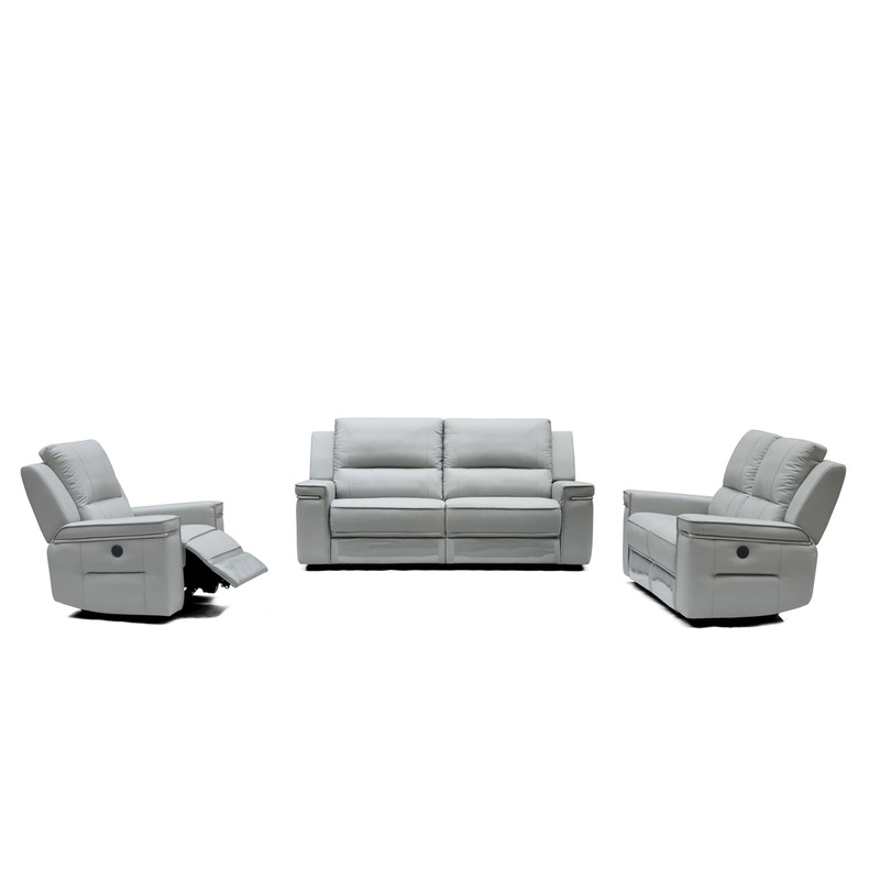 39' Grey Leatherette Foam Steel and Wood Sofa Set By Homeroots