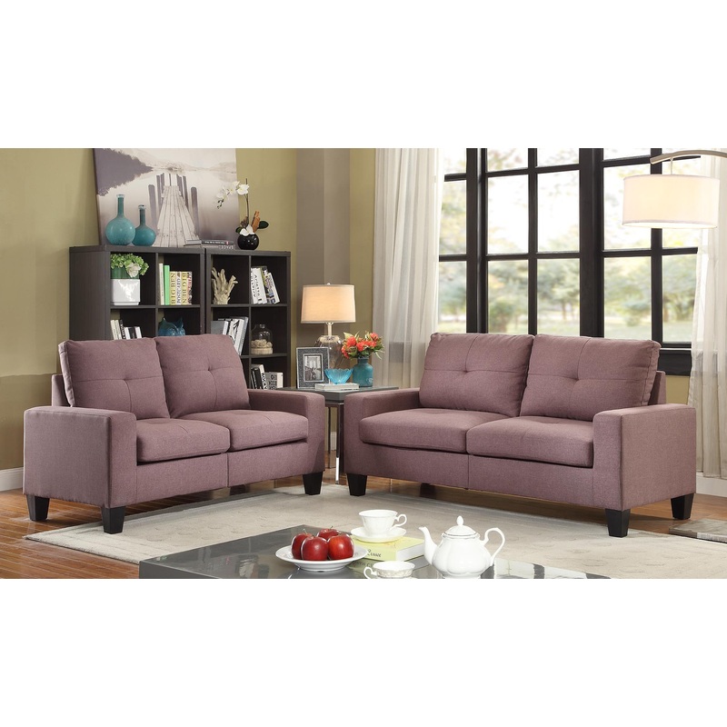 71' Chocolate Linen Platinum Sofa And Loveseat By Homeroots