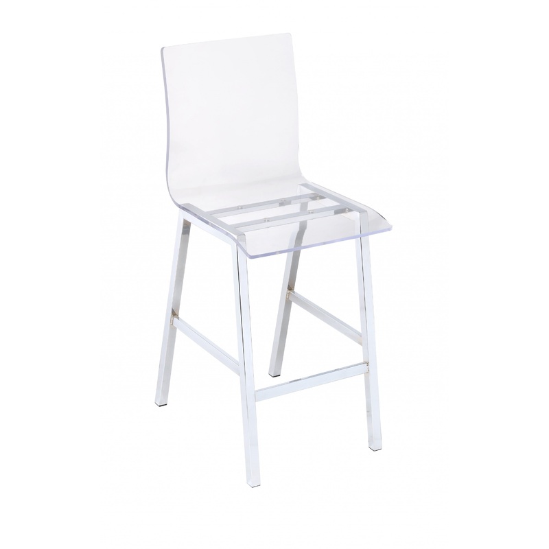 Acrylic And Chrome Counter Height Chair By Homeroots