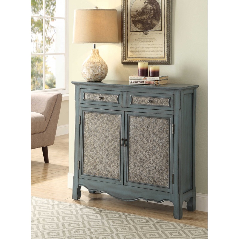 Antique Blue Wooden Console Table By Homeroots - 286110