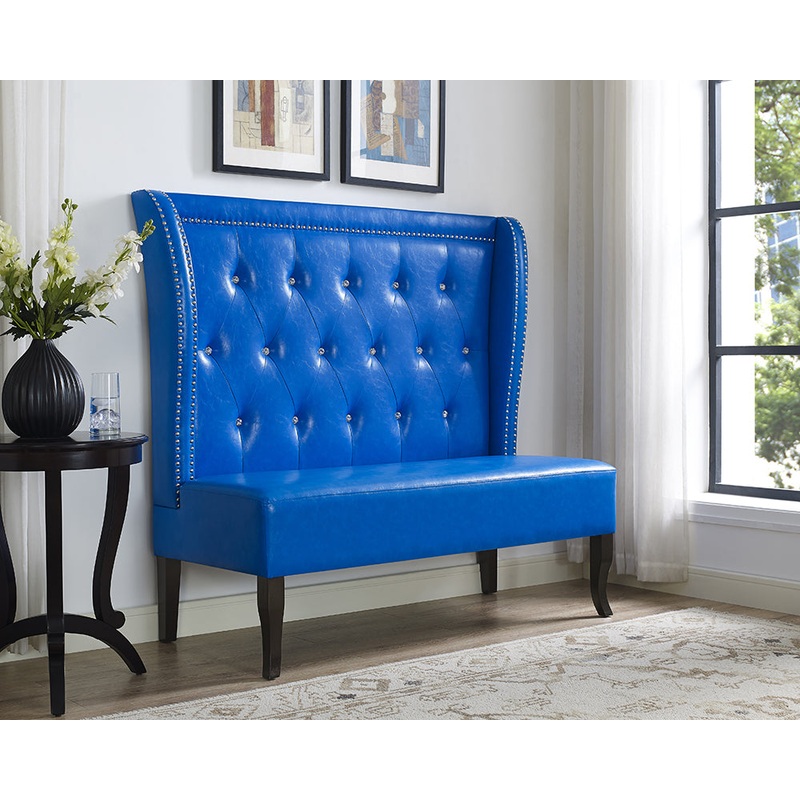 Blue Pu Settee By Homeroots