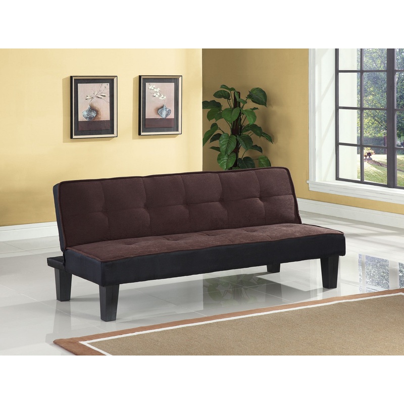 Chocolate Flannel Fabric Upholstery Adjustable Couch By Homeroots