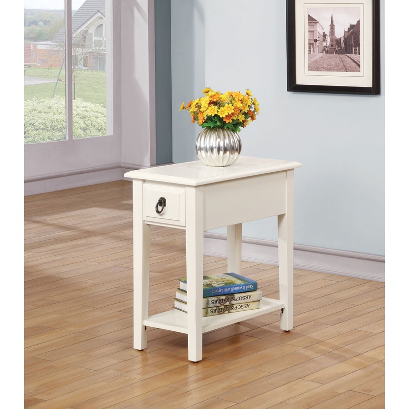Cottage White Wooden Magazine Rack Side Table By Homeroots