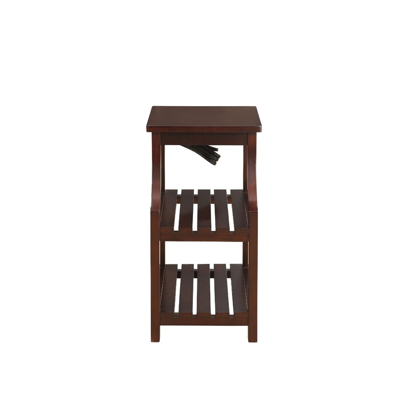 Espresso Wooden USB Port Storage End Table By Homeroots