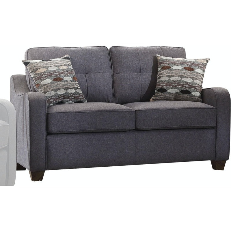 Gray Linen Loveseat By Homeroots - 285970