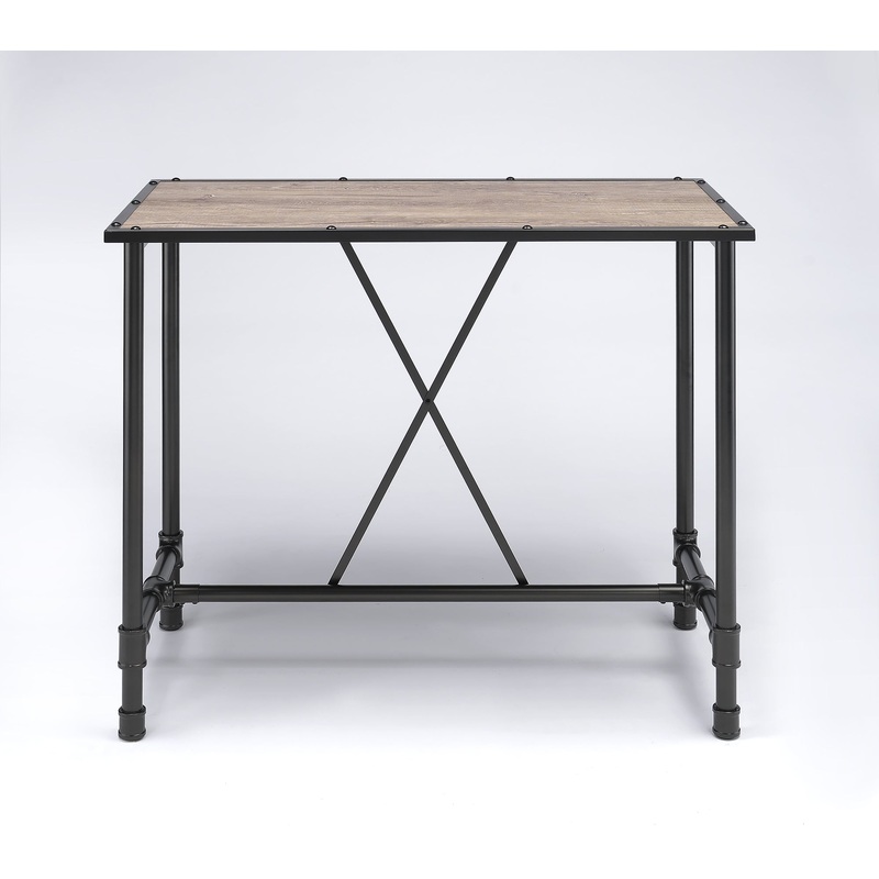 Oak And Black Bar Table By Homeroots