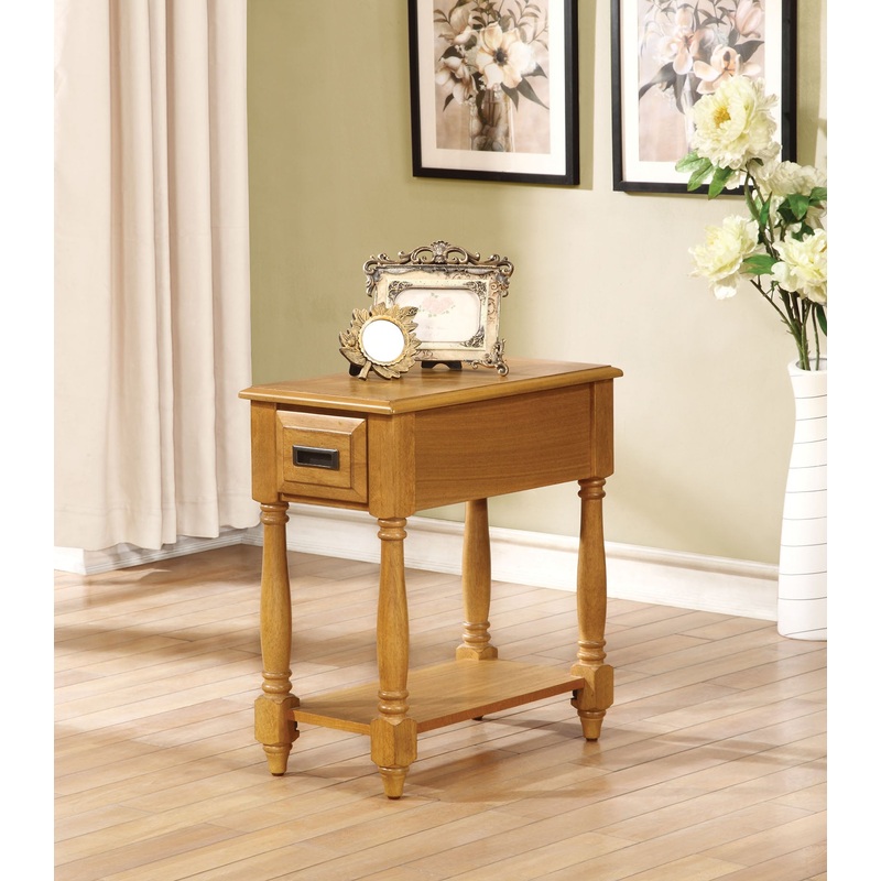 Rectangular Light Oak Finish Wood Side Table By Homeroots