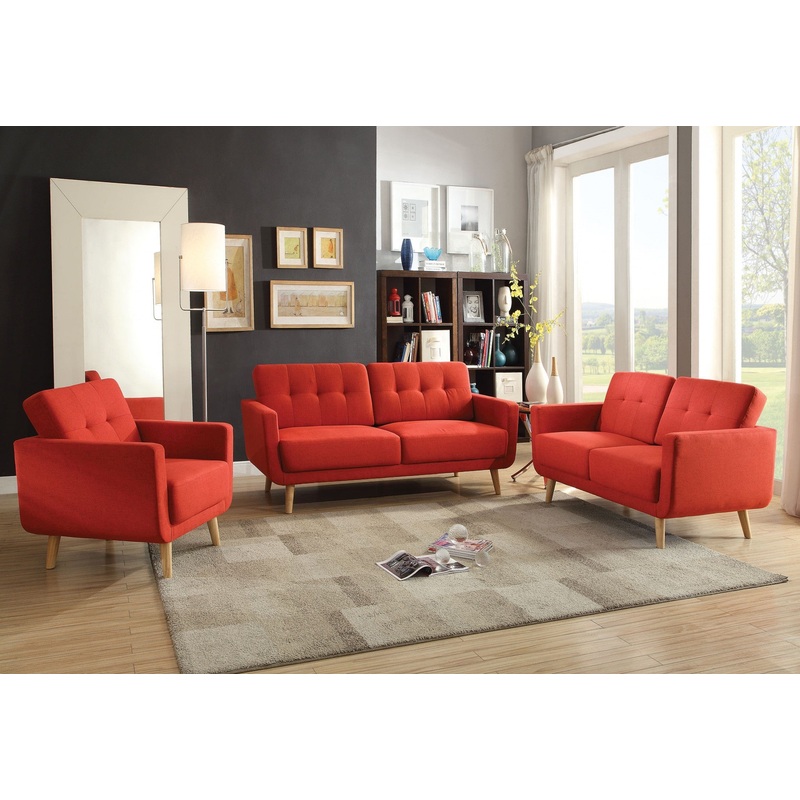 Red Linen Sofa By Homeroots