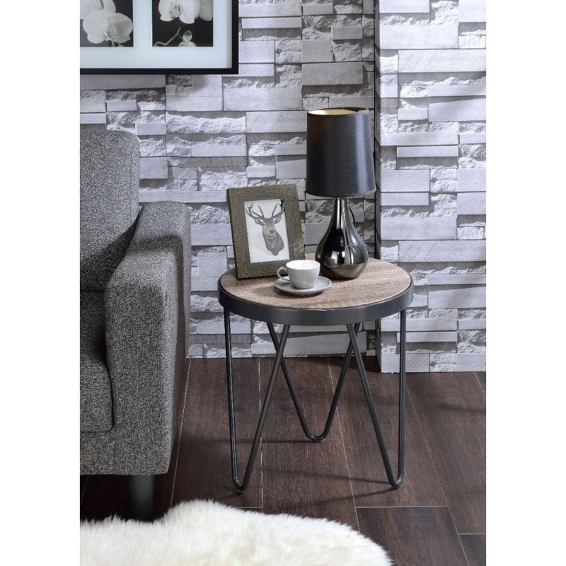 Rustic Weathered Gray Oak End Table By Homeroots