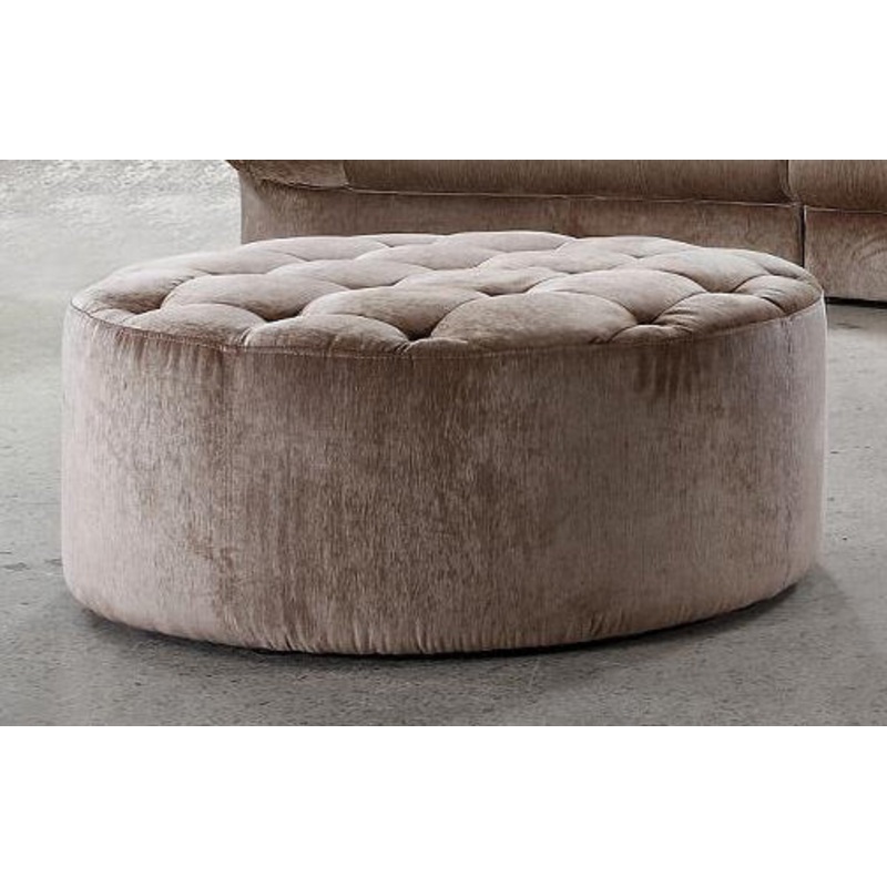 16.5' MDF and Velour Ottoman Tufted with Artificial Crystals By Homeroots