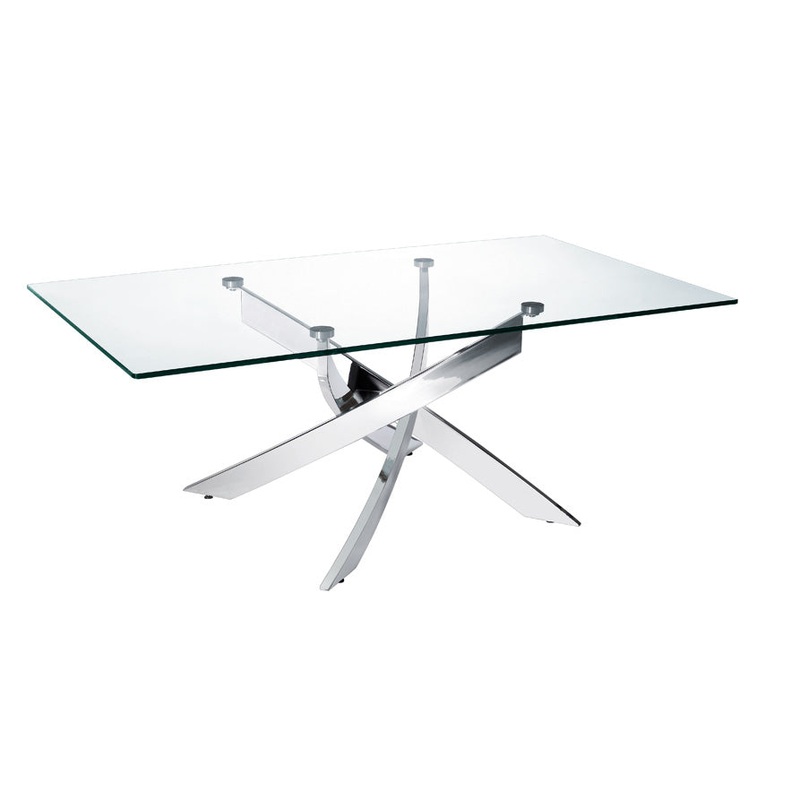 18' Steel and Glass Coffee Table By Homeroots - 283165